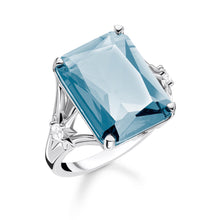 Load image into Gallery viewer, Sterling Silver Thomas Sabo Magic Stones Aqua Rectangle Ring