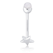 Load image into Gallery viewer, Sterling Silver Belly Bar Plain Star
