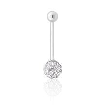 Load image into Gallery viewer, Sterling Silver Belly Bar Crystal Ball