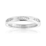 Sterling Silver Zirconia Claw Set Fancy Band