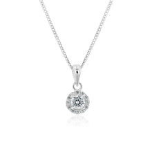 Load image into Gallery viewer, Sterling Silver Zirconia Round Pendant