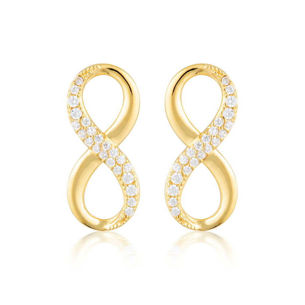 Georgini Gold Plated Sterling SilverZirconia Forever Infinity Earrings