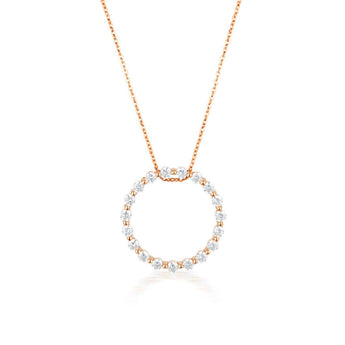 Georgini Rose Gold Plated Sterling Silver Zirconia Circle Of Life Pendant On Chain