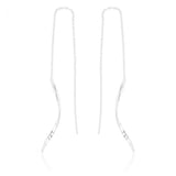Sterling Silver Swirl Drop Threader Earrings