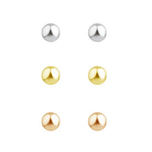 Load image into Gallery viewer, Stering Silver Gold and Rose Plated 3mm Set of 3 Ball Stud Earrings