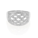 Sterling Silver Infinity Diamond Ring with 1 Brilliant Cut Diamond