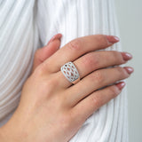 Sterling Silver Infinity Diamond Ring with 1 Brilliant Cut Diamond