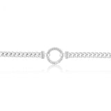 Sterling Silver 45cm Zirconia Fancy Boltring Curb Chain