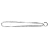 Sterling Silver 45cm Zirconia Fancy Boltring Curb Chain