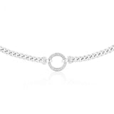 Sterling Silver 45cm Zirconia Fancy Boltring Curb Chain