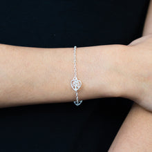 Load image into Gallery viewer, Sterling Silver 19cm Tree of Life Heart Charm Bracelet
