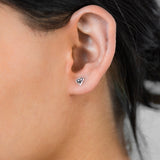 Sterling Silver Diamond Shaped Black Enamel Stud Earrings