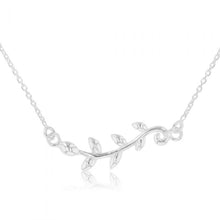 Load image into Gallery viewer, Sterling Silver 45cm Zirconia Leaf Necklet on Chain