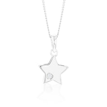 Load image into Gallery viewer, Sterling Silver Zirconia Star Pendant