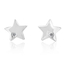 Load image into Gallery viewer, Sterling Silver Zirconia Star Stud Earrings