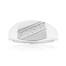 Load image into Gallery viewer, Sterling Silver Zirconia Mens Ring