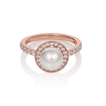 Load image into Gallery viewer, Georgini Heirloom Rose Gold Plated Sterling Silver Fresh Water Pearl Always Ring