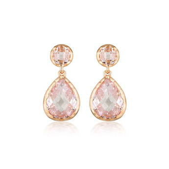 Georgini Luxe Rose Gold Plated Sterling Silver Pink Zirconia Nobile Earrings