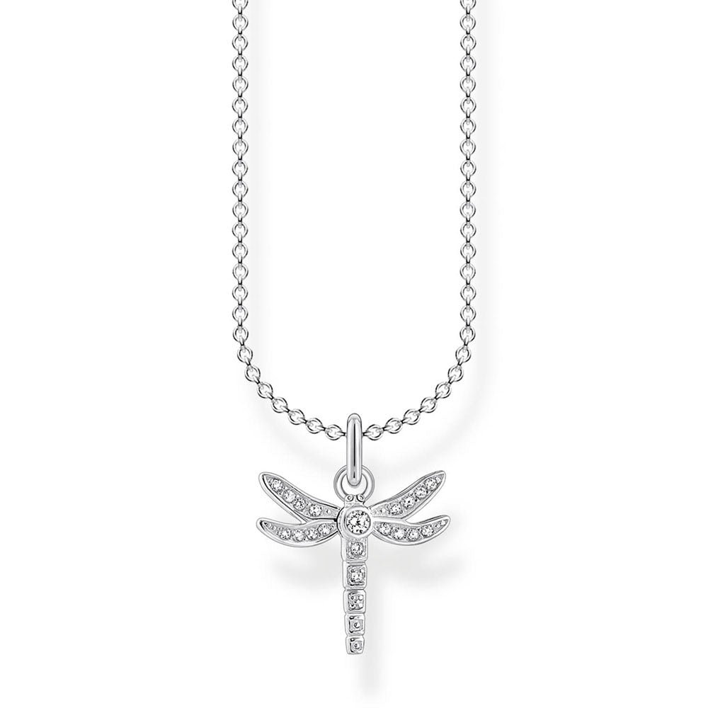 Sterling Silver Thomas Sabo Charm Club Dragonfly Necklace 38-45cm