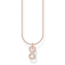 Load image into Gallery viewer, Rose Plated Sterling Silver Thomas Sabo Charm Club Ininfity Necklace 38-45cm
