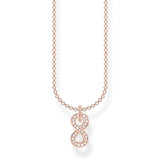 Rose Plated Sterling Silver Thomas Sabo Charm Club Ininfity Necklace 38-45cm
