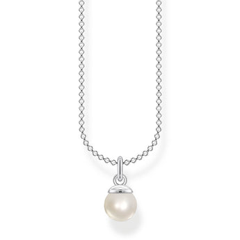 Sterling Silver Thomas Sabo Charm Club Fresh Water Pearl Necklace 38-45cm