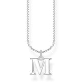 Sterling Silver Thomas Sabo Charm Club Inital M Necklace 38-45cm