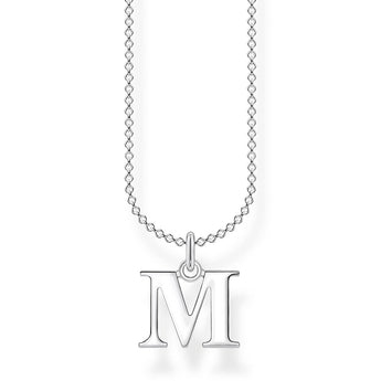Sterling Silver Thomas Sabo Charm Club Inital M Necklace 38-45cm