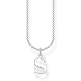 Sterling Silver Thomas Sabo Charm Club "S" Initial Necklace 38-45cm