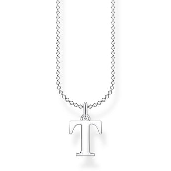Sterling Silver Thomas Sabo Charm Club Initial T Necklace 38-45cm