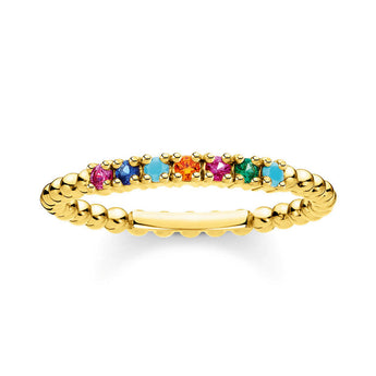 Gold Plated Sterling Silver Thomas Sabo Coloured Zirconia Ring