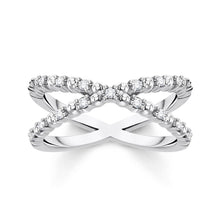 Load image into Gallery viewer, Sterling Silver Thomas Sabo Charm CLub Fine Zirconia Cross Ring