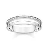 Sterling Silver Thomas Sabo Charm Club Zirconia Double Band Ring