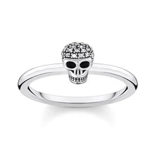 Load image into Gallery viewer, Sterling Silver thomas Sabo Charm Club Mini Skull Zirconia Ring