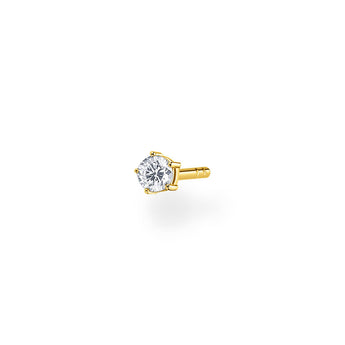 Gold Plated Sterling Silver Thomas Sabo Charm Club Zirconia Stud * 1 Earring Only*