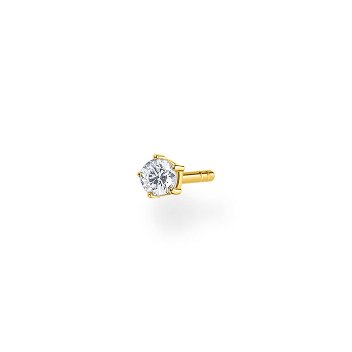 Gold Plated Sterling Silver Thomas Sabo Charm Club Zirconia Stud * 1 Earring Only*