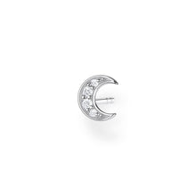 Load image into Gallery viewer, Single Sterling Silver Thomas Sabo Charm Club Moon Zirconia Stud * 1 Earring Only*