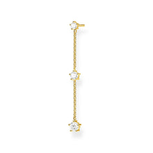 Load image into Gallery viewer, Gold Plated Sterling Silver Thomas Sabo Zirconia Drop Chain Earring * 1 Earring Only*