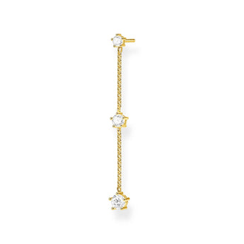Gold Plated Sterling Silver Thomas Sabo Zirconia Drop Chain Earring * 1 Earring Only*