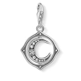 Sterling Silver Thomas Sabo Charm Club Zirconia Rotating Moon Charm