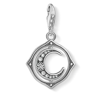 Sterling Silver Thomas Sabo Charm Club Zirconia Rotating Moon Charm
