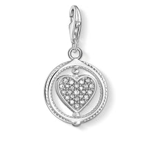 Load image into Gallery viewer, Sterling Silver Thomas Sabo Charm Club Zirconia Rotating Heart Charm