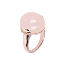 Load image into Gallery viewer, Bronzallure Rose Gold Plated Alba Rose Quartz Chalcedony Ring - No Resize