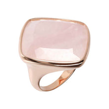 Load image into Gallery viewer, Bronzallure Rose Gold Plated Square Rose Quartz Ring Adjustable (N1/2 - P) No Resize