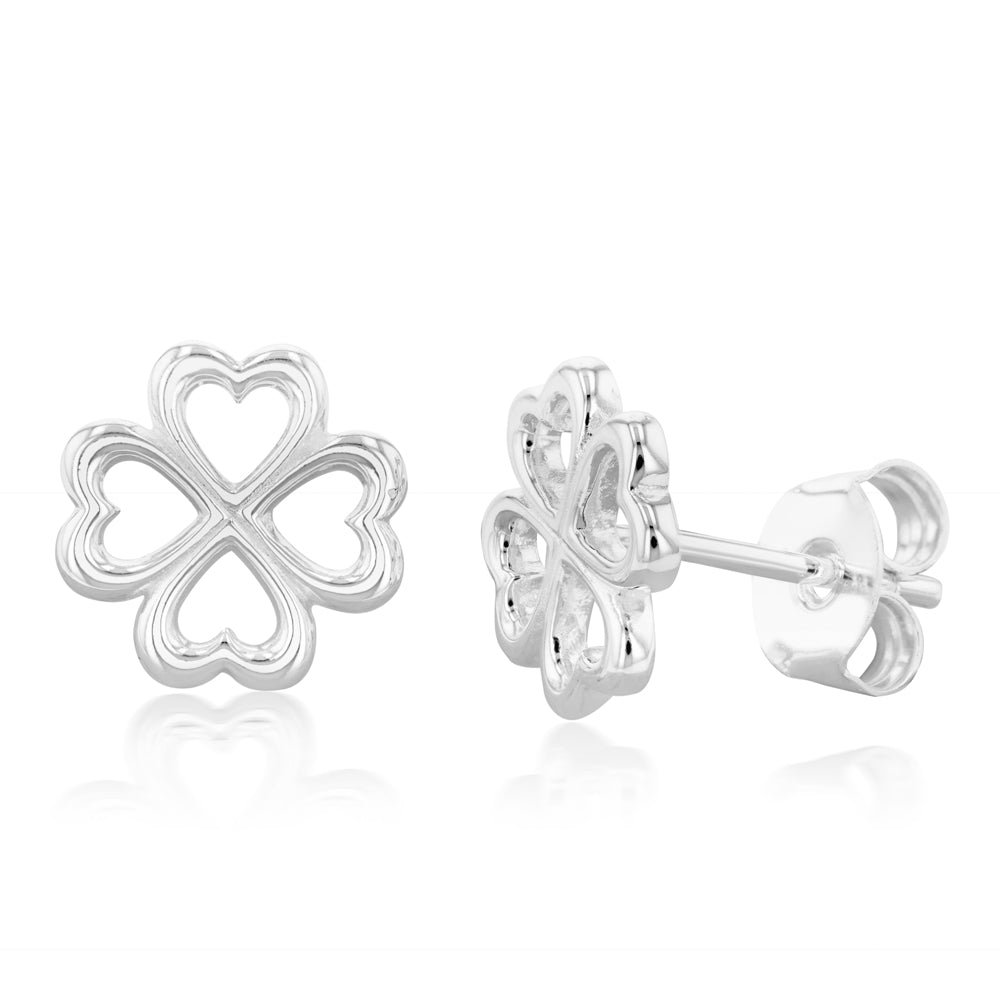 Sterling Silver 4 Leaf Clover Earrings Grahams Jewellers