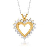 Luminesce Lab Grown Diamond 1 Carat Gold Plated Silver Heart Pendant