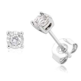 Luminesce Lab Grown 1/10 Carat Diamond Stud Earrings in Sterling Silver