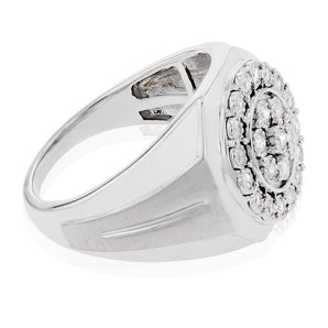 Brilliant Cut Diamonds Gents Ring in Sterling Silver