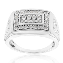 Load image into Gallery viewer, 1/4 Carat Diamond Gents Ring in Sterling Silver