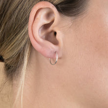 Load image into Gallery viewer, Sterling Silver Plain 16mm Sleeper Earrings